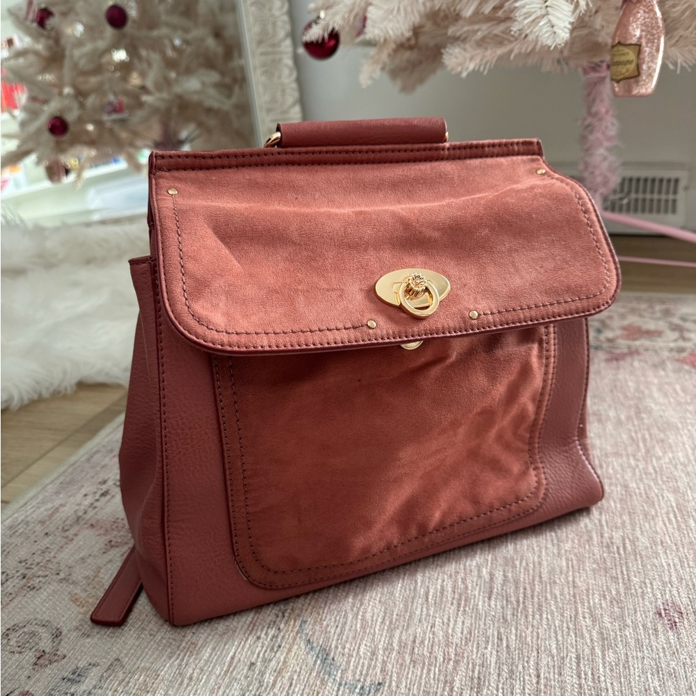 Elegant Mauve Leather Women's Bag